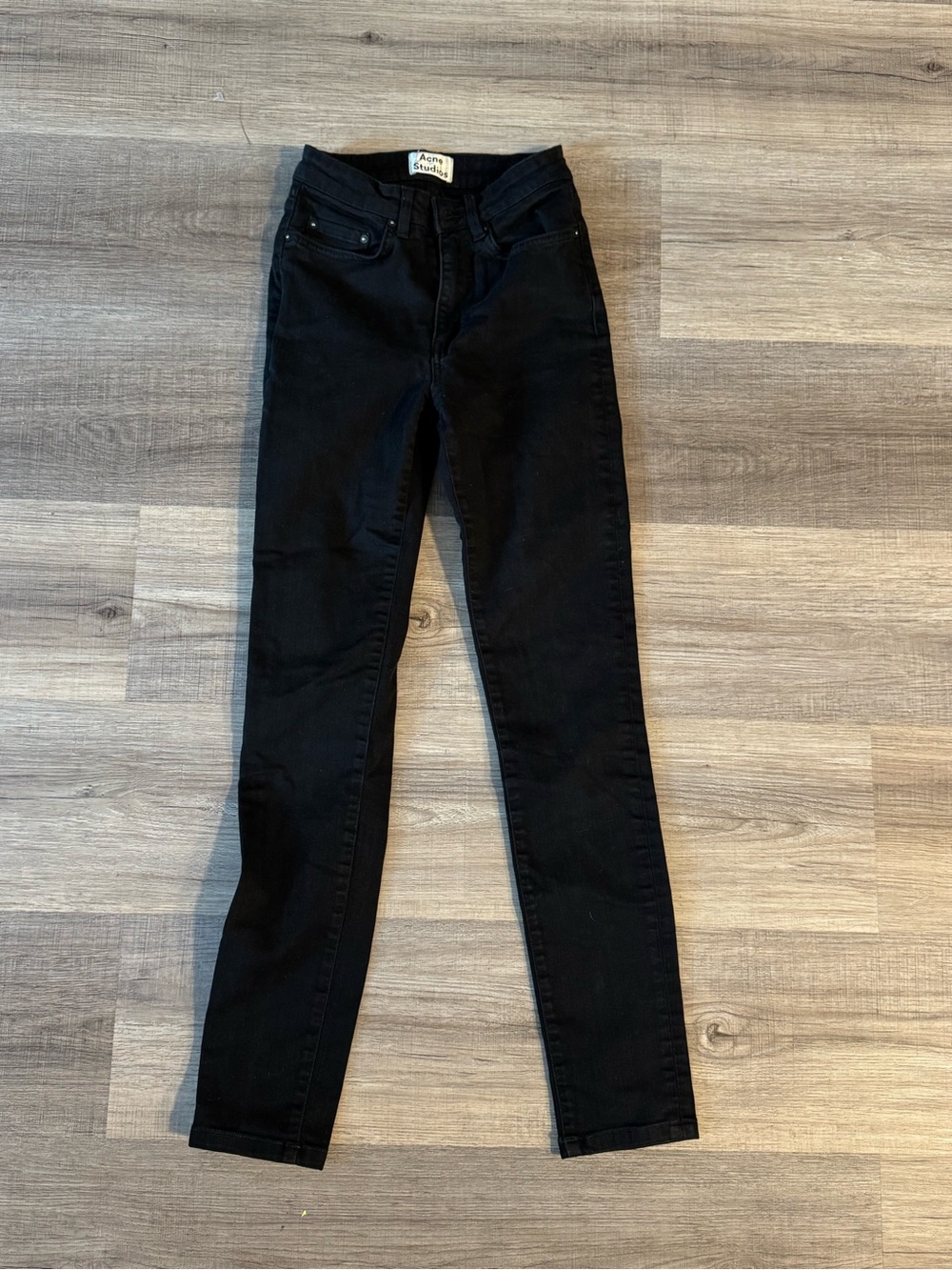 Acne Studios Slim High-Rise Black Skinny Jeans 24/32